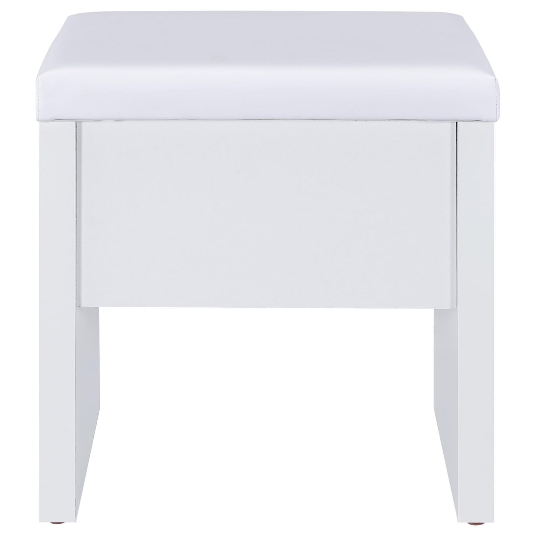 Bunbury Makeup Vanity Table Set Storage Mirror and Stool White