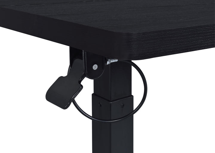 Westpark Pneumatic Adjustable C-Shape Side Table with Casters Black