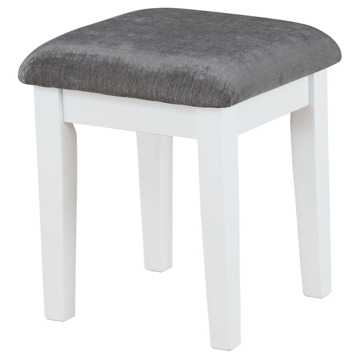 Elijah Vanity Set with Lighting &amp; Stool White and Dark Grey