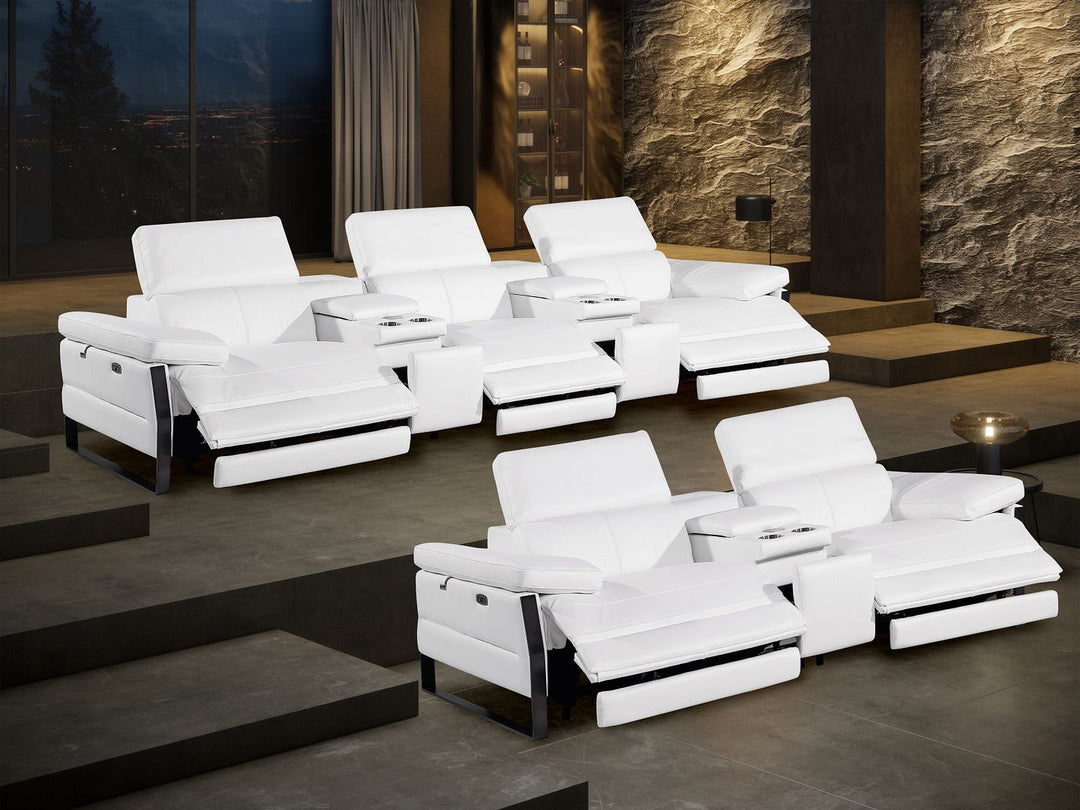 1246 - Modular Power Reclining Dual Console Sofa And Console Loveseat Set With Power Headrests