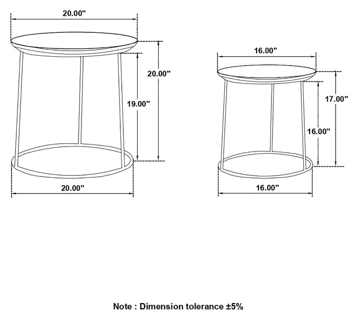 Loannis 2-piece Round Mango Wood Nesting Table Matte Black