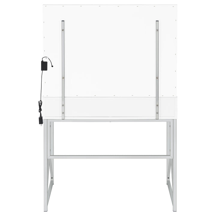Eliza Vanity Set with Lighting &amp; Stool White and Chrome