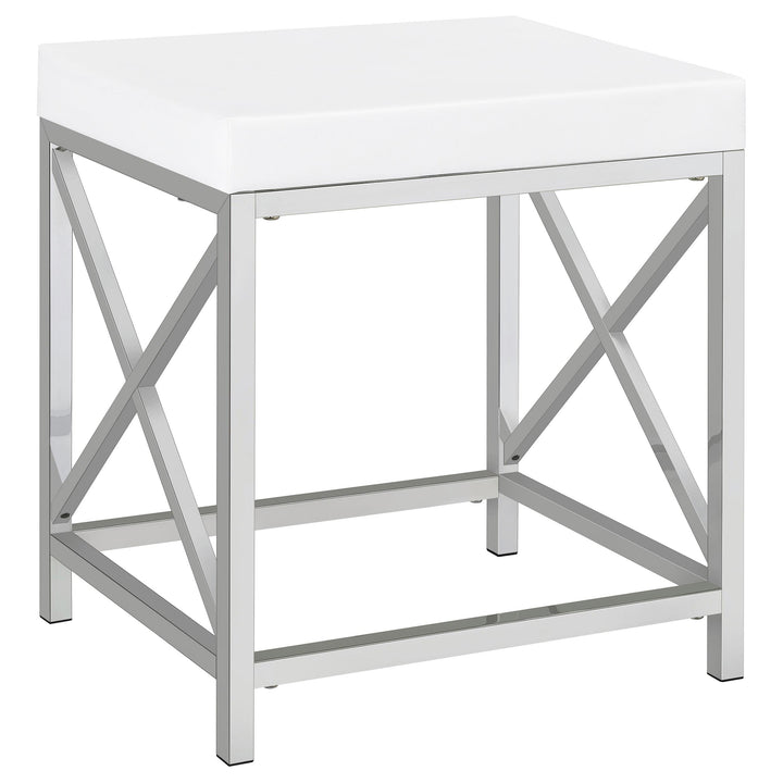 Eliza Vanity Set with Lighting &amp; Stool White and Chrome