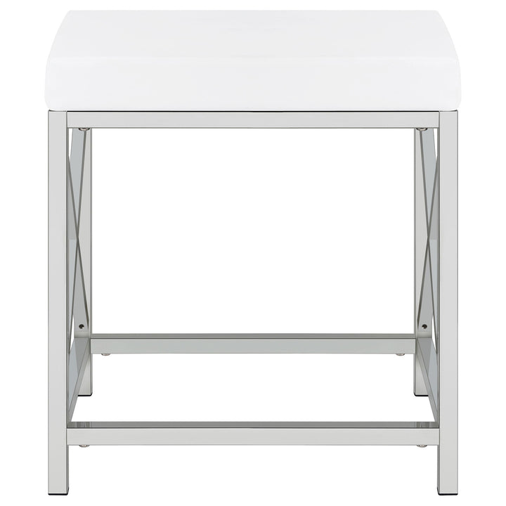 Eliza Vanity Set with Lighting &amp; Stool White and Chrome