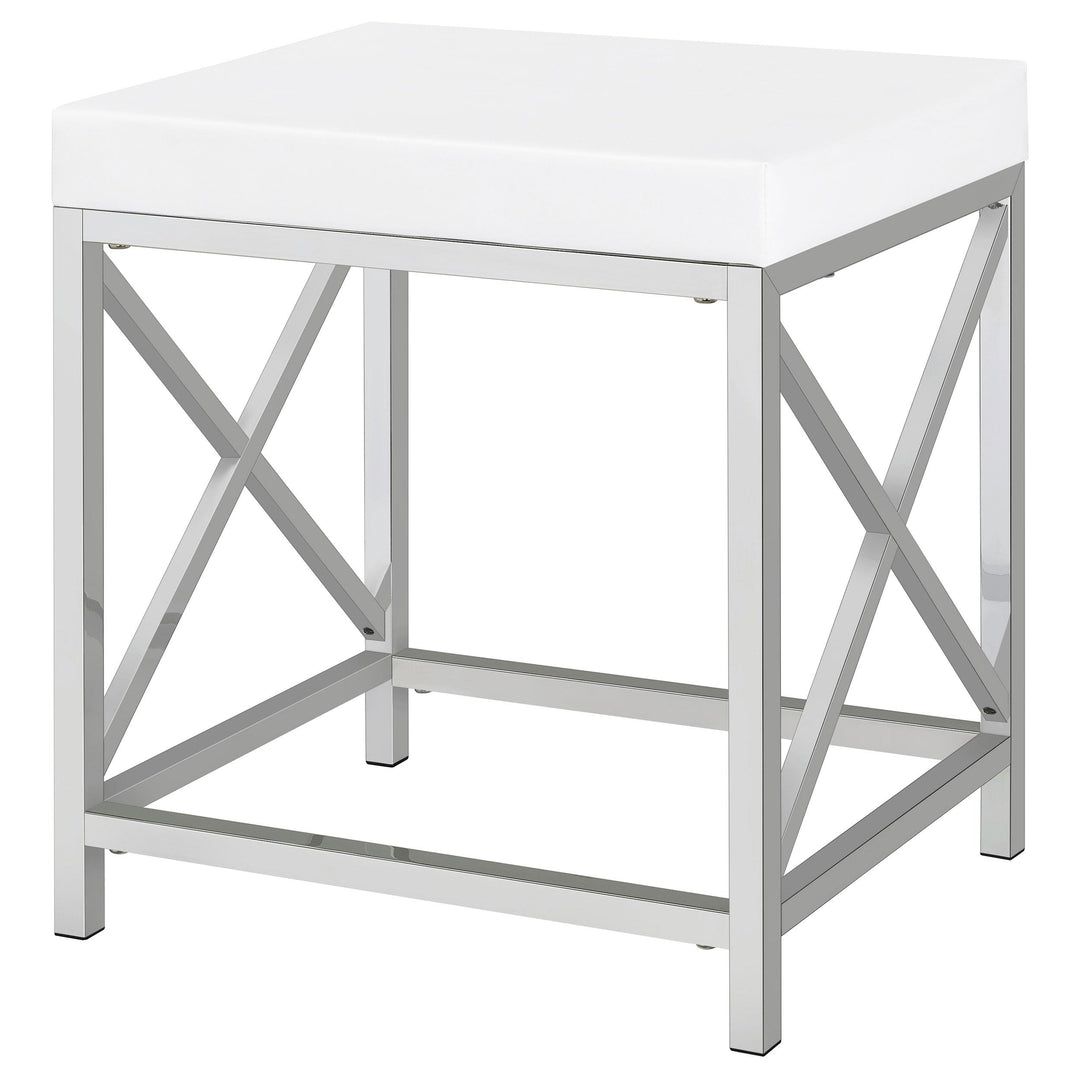 Eliza Vanity Set with Lighting &amp; Stool White and Chrome
