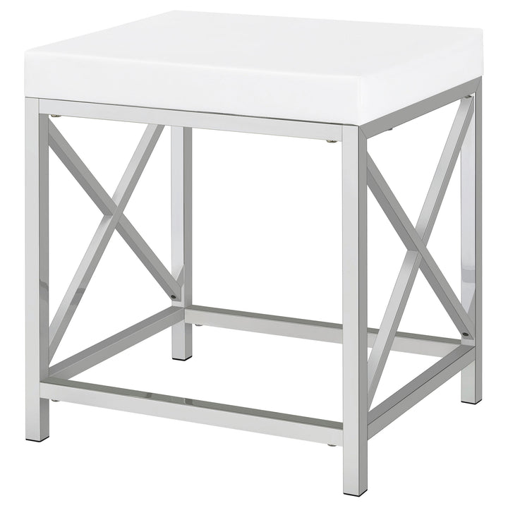 Eliza Vanity Set with Lighting &amp; Stool White and Chrome