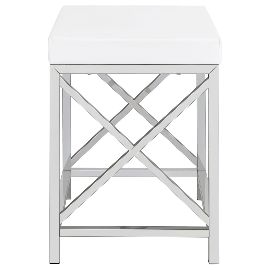 Eliza Vanity Set with Lighting &amp; Stool White and Chrome