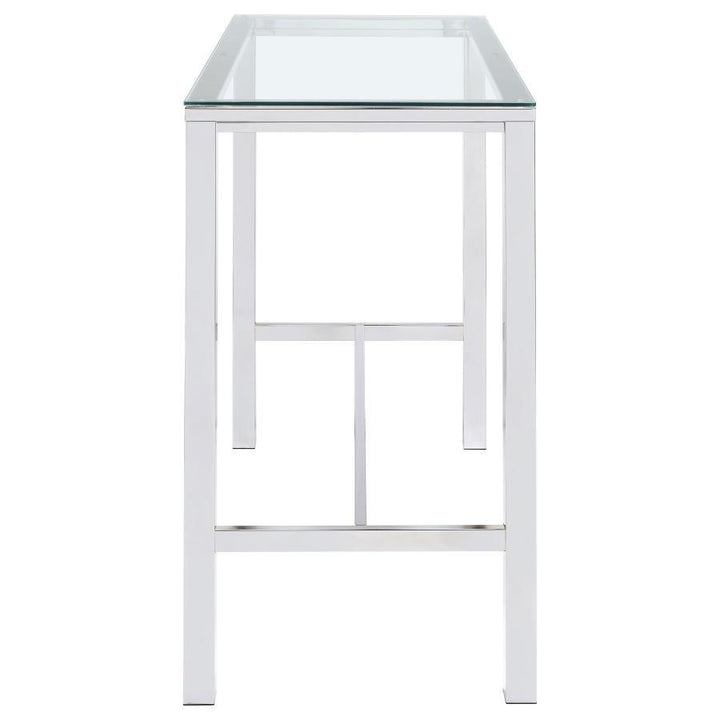 Tolbert - Rectangular Glass Top Pub Bar Table - Chrome