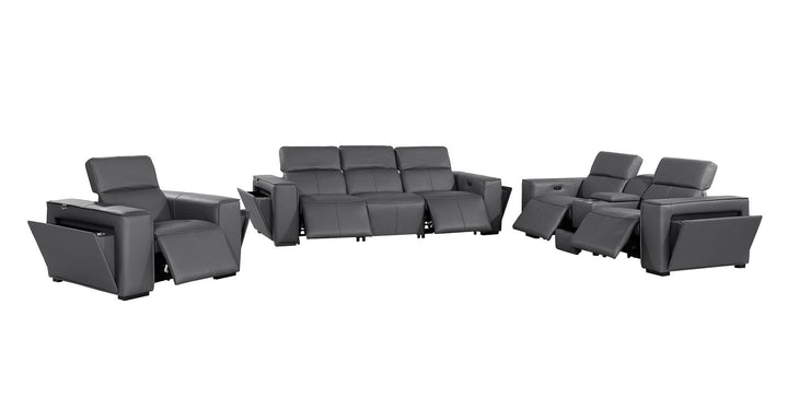 1224 - 7-Piece Modular Power Reclining Sofa, Loveseat &amp; Chair Set In With 5 Power Recliners &amp; Power Headrests