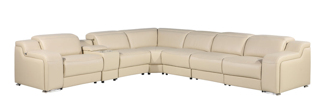 1116 - Power Reclining Italian Leather Sectional