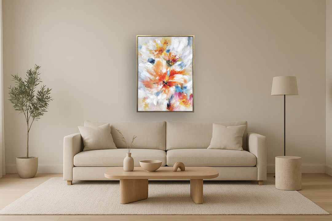 Radiant Petal Dance - 35" x 47" Framed Wall Art