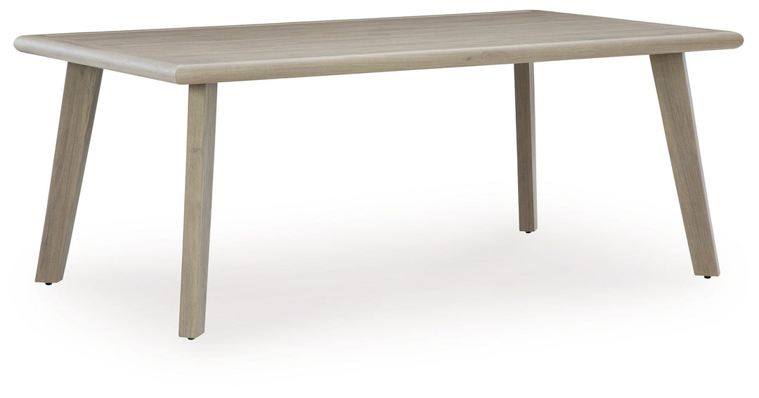 Cliff Trails - Beige - Rectangle Dining Table With Umbrella Option