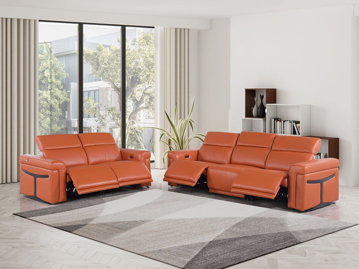 1126 - 5-Piece Modular Power Reclining Sofa And Loveseat Set In With 4 Power Recliners &amp; Power Headrests