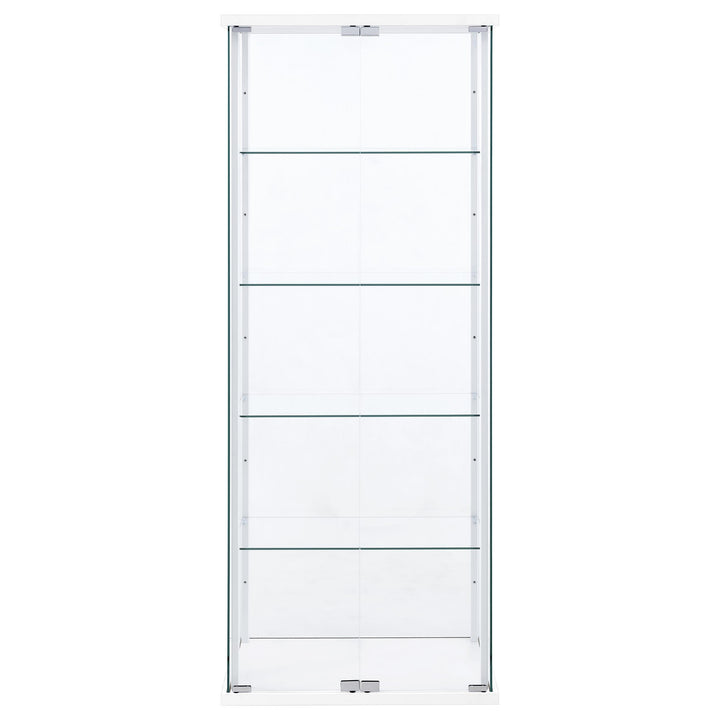 Delphinium 4-Shelf Clear Glass Curio Display Cabinet White