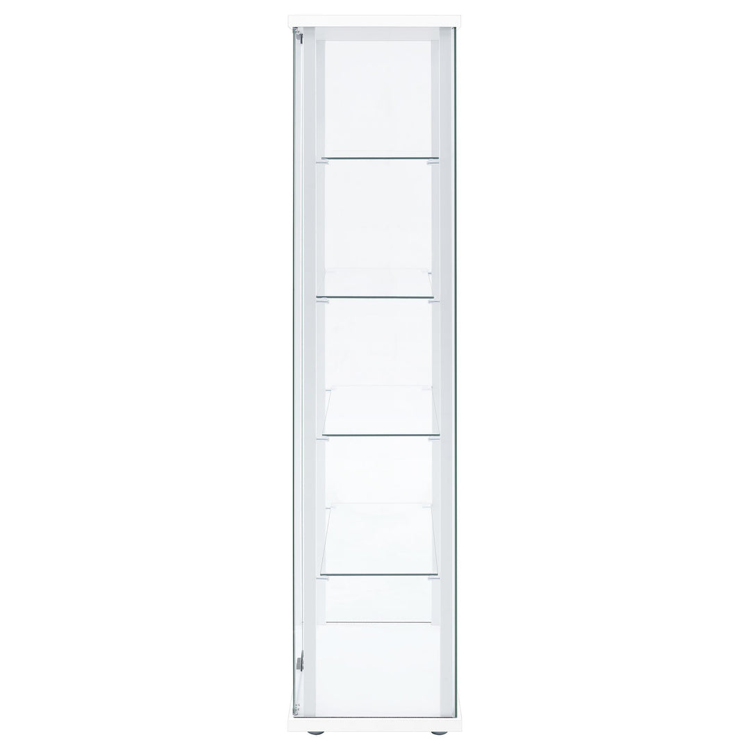 Delphinium 4-Shelf Clear Glass Curio Display Cabinet White