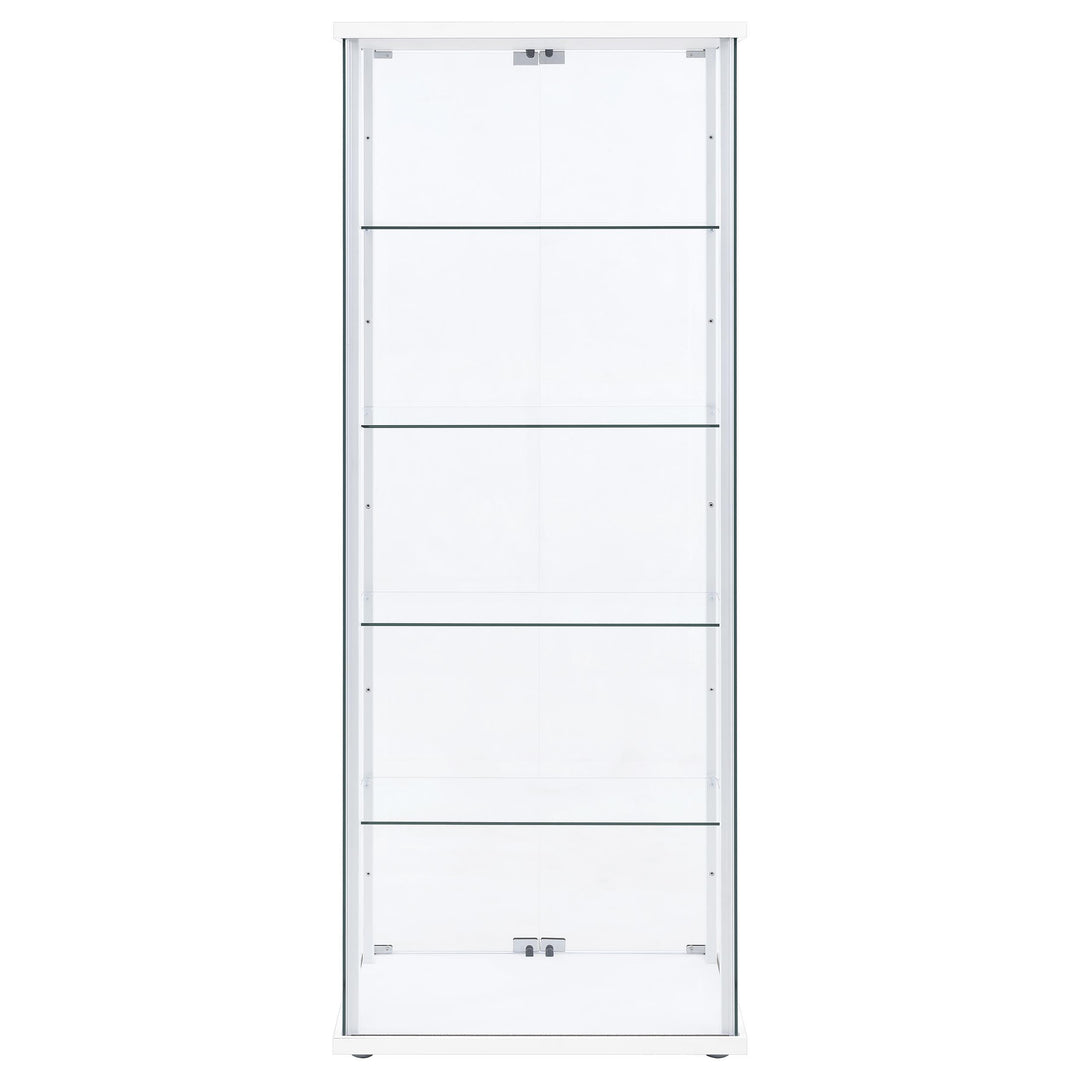 Delphinium 4-Shelf Clear Glass Curio Display Cabinet White