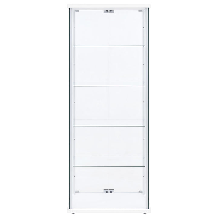 Delphinium 4-Shelf Clear Glass Curio Display Cabinet White