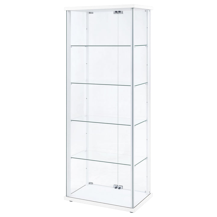Delphinium 4-Shelf Clear Glass Curio Display Cabinet White