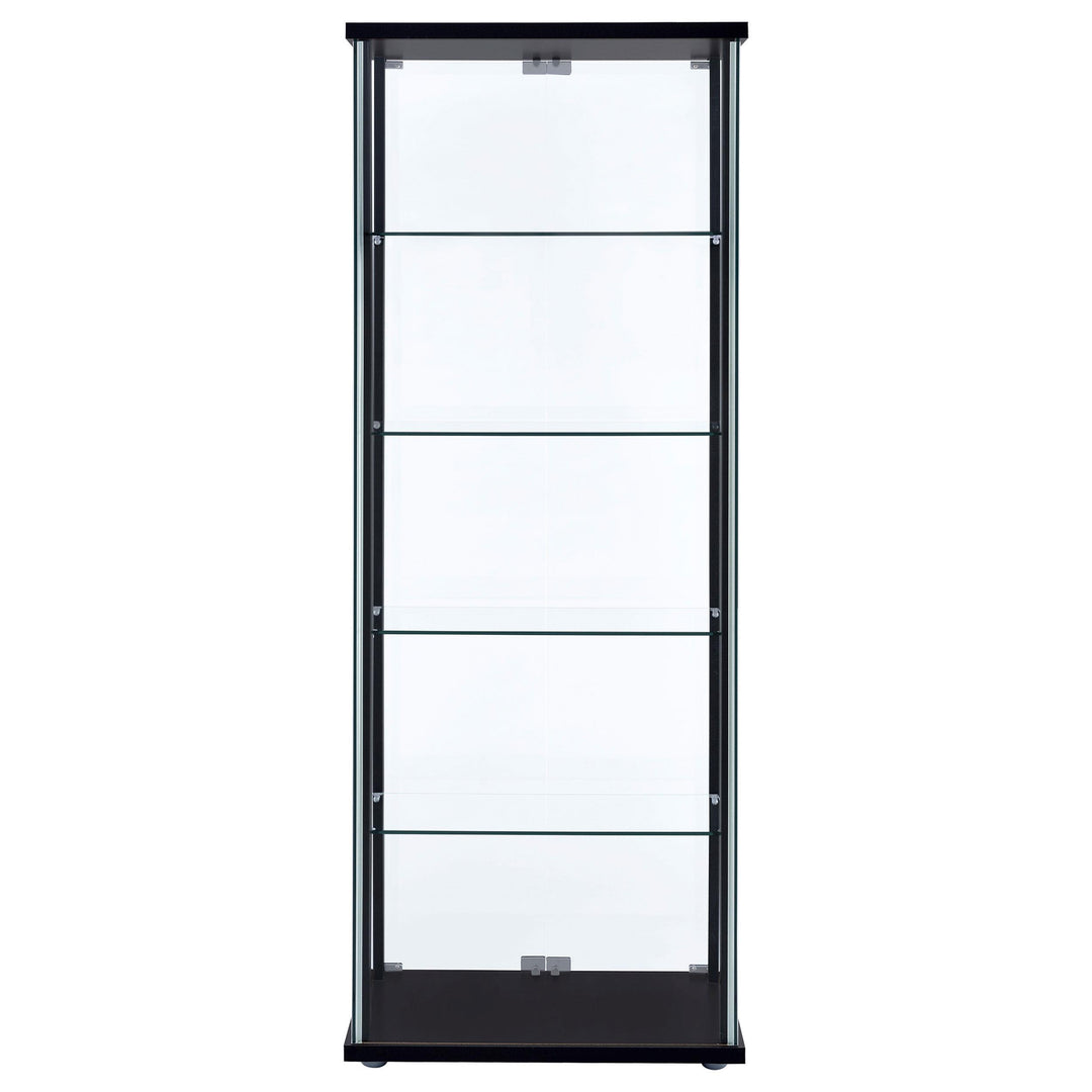 Delphinium 4-Shelf Clear Glass Curio Display Cabinet Black