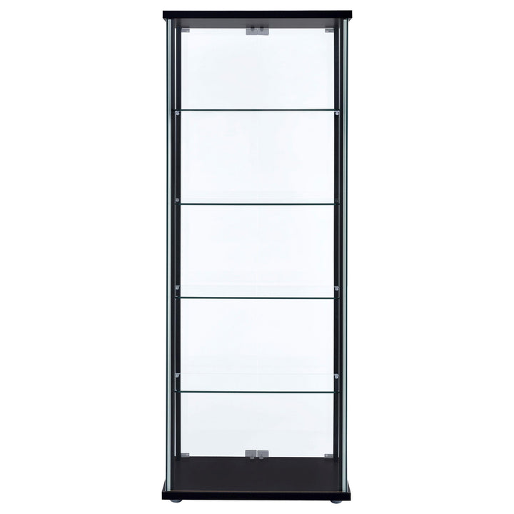Delphinium 4-Shelf Clear Glass Curio Display Cabinet Black