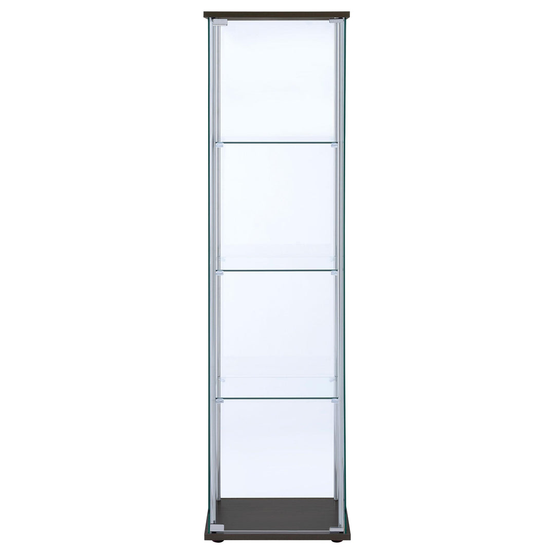 Bellatrix 3-shelf Clear Glass Curio Cabinet Cappuccino