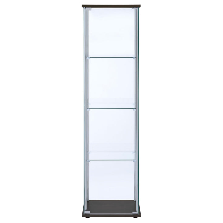 Bellatrix 3-shelf Clear Glass Curio Cabinet Cappuccino