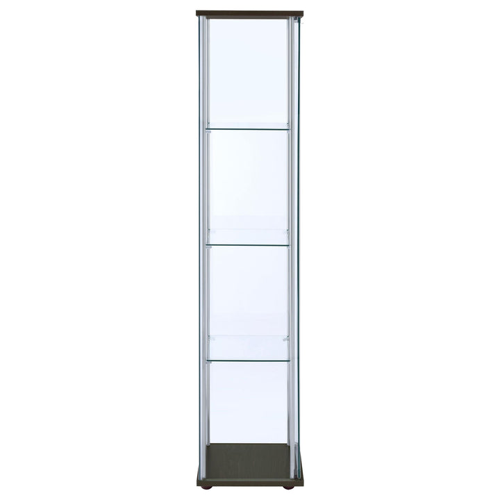 Bellatrix 3-shelf Clear Glass Curio Cabinet Cappuccino