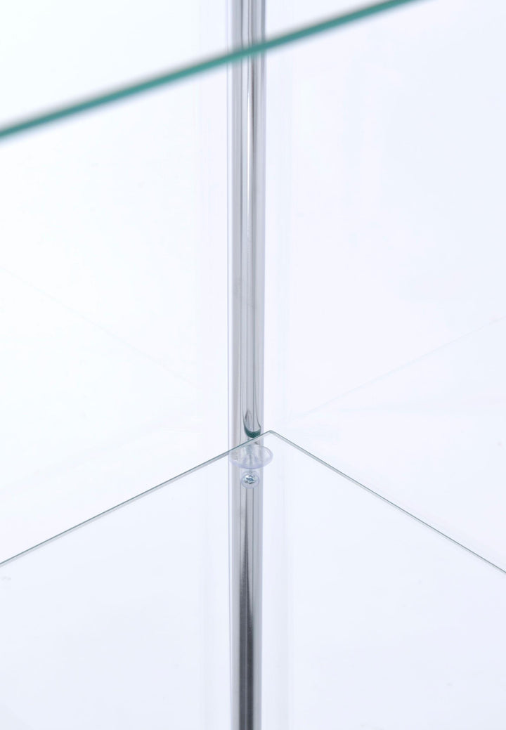 Bellatrix 3-shelf Clear Glass Curio Cabinet Cappuccino