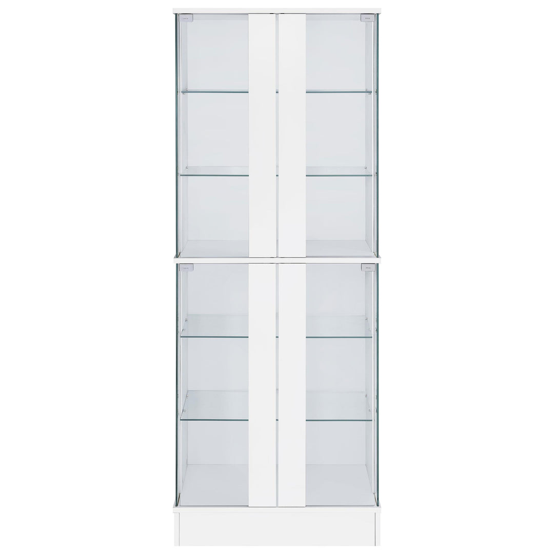 Cabra 4-door LED Curio Display Cabinet White High Gloss