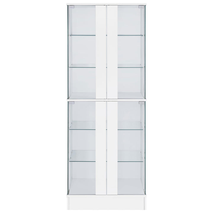 Cabra 4-door LED Curio Display Cabinet White High Gloss