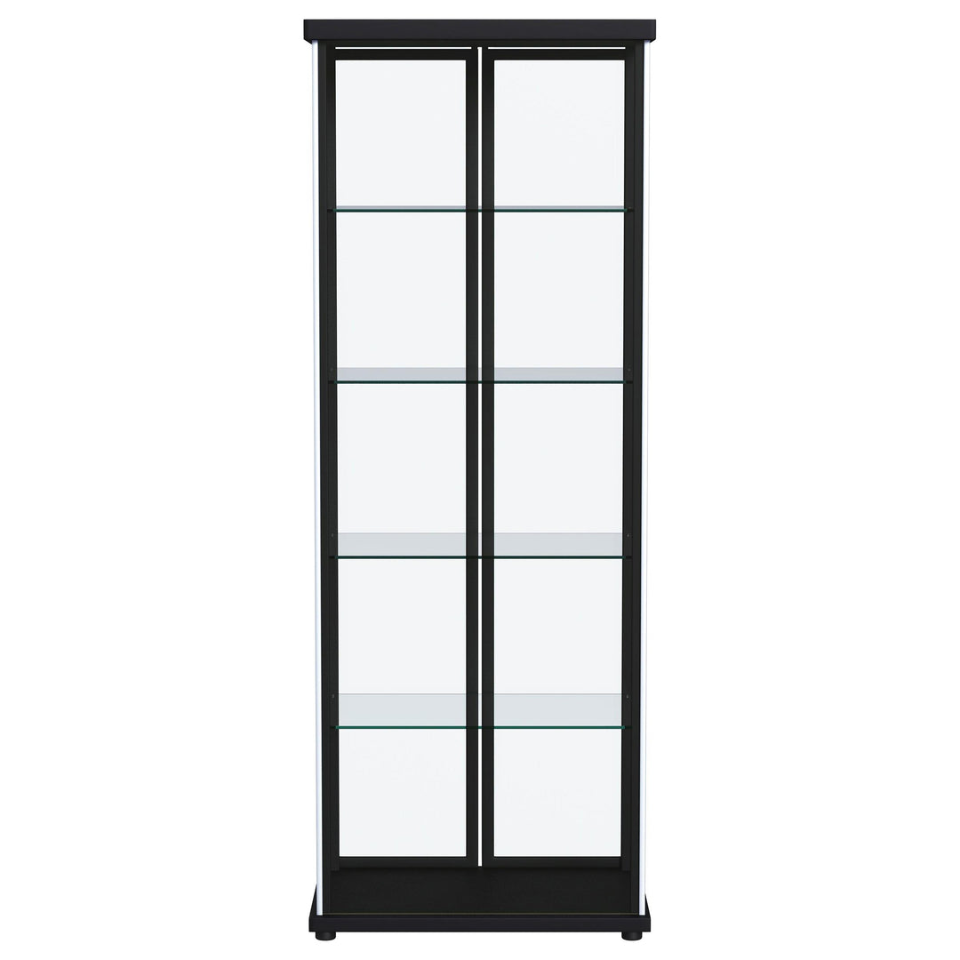 Aero 4-shelf Display Curio Cabinet with LED Lighting Black