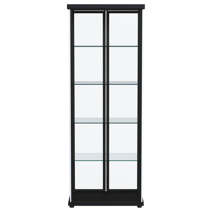 Aero 4-shelf Display Curio Cabinet with LED Lighting Black