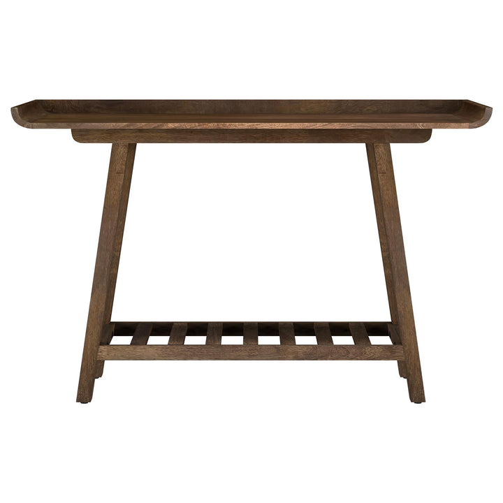 Ornelas 46-inch Console Table with Slatted Shelf Mango Brown