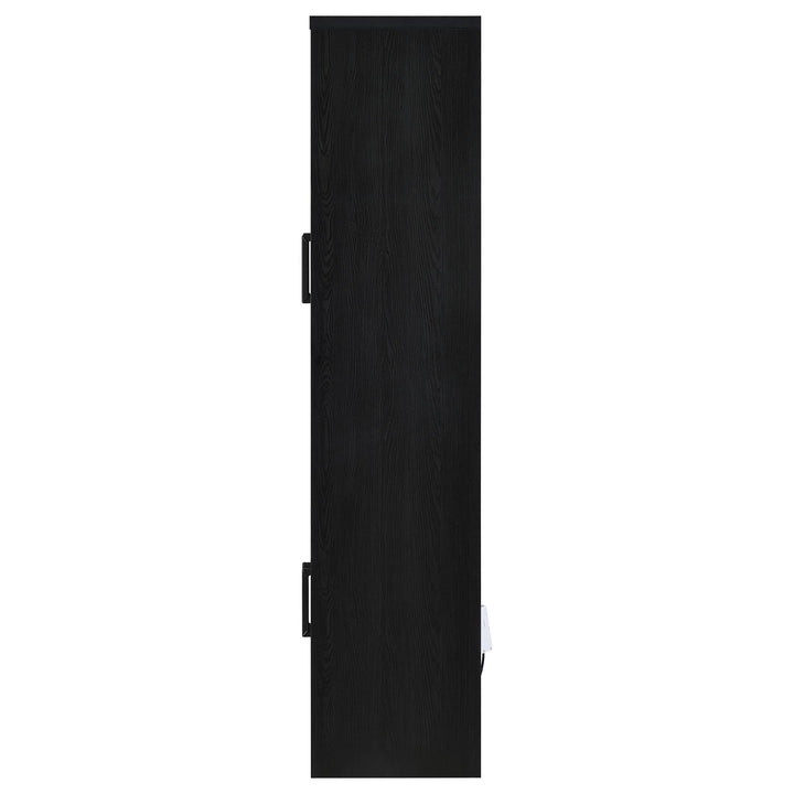 Riva 4-door Tall Accent Display Cabinet LED Lighting Black