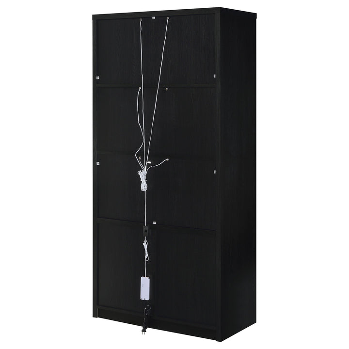 Riva 4-door Tall Accent Display Cabinet LED Lighting Black