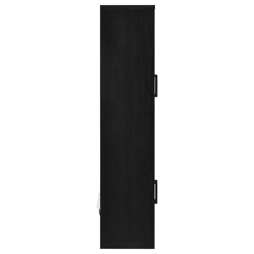 Riva 4-door Tall Accent Display Cabinet LED Lighting Black