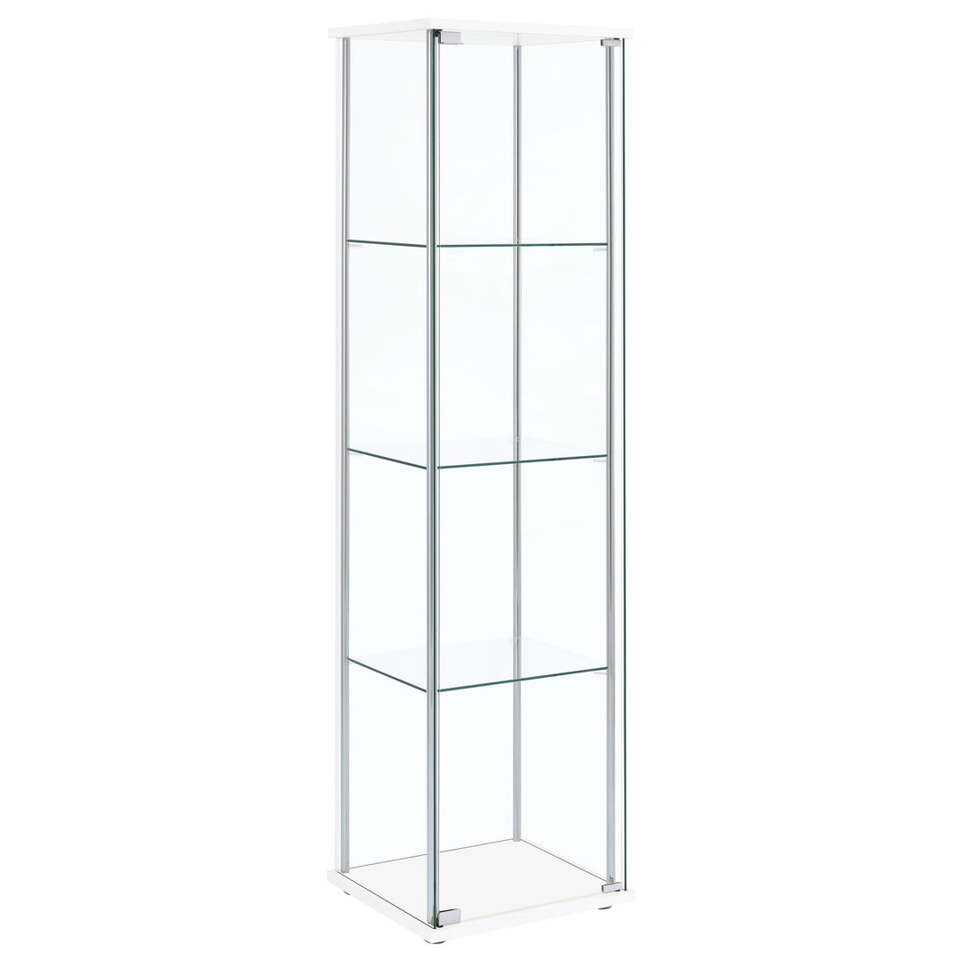 Bellatrix 3-shelf Clear Glass Curio Cabinet White