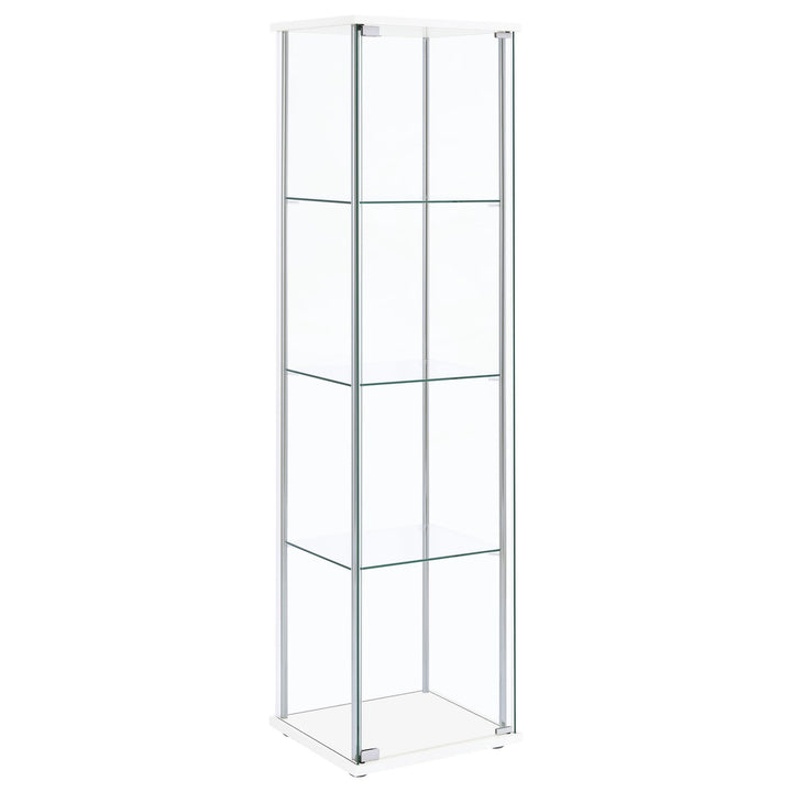 Bellatrix 3-shelf Clear Glass Curio Cabinet White