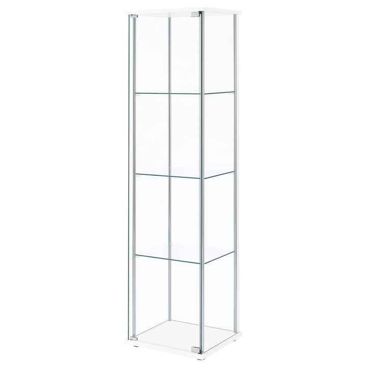 Bellatrix 3-shelf Clear Glass Curio Cabinet White