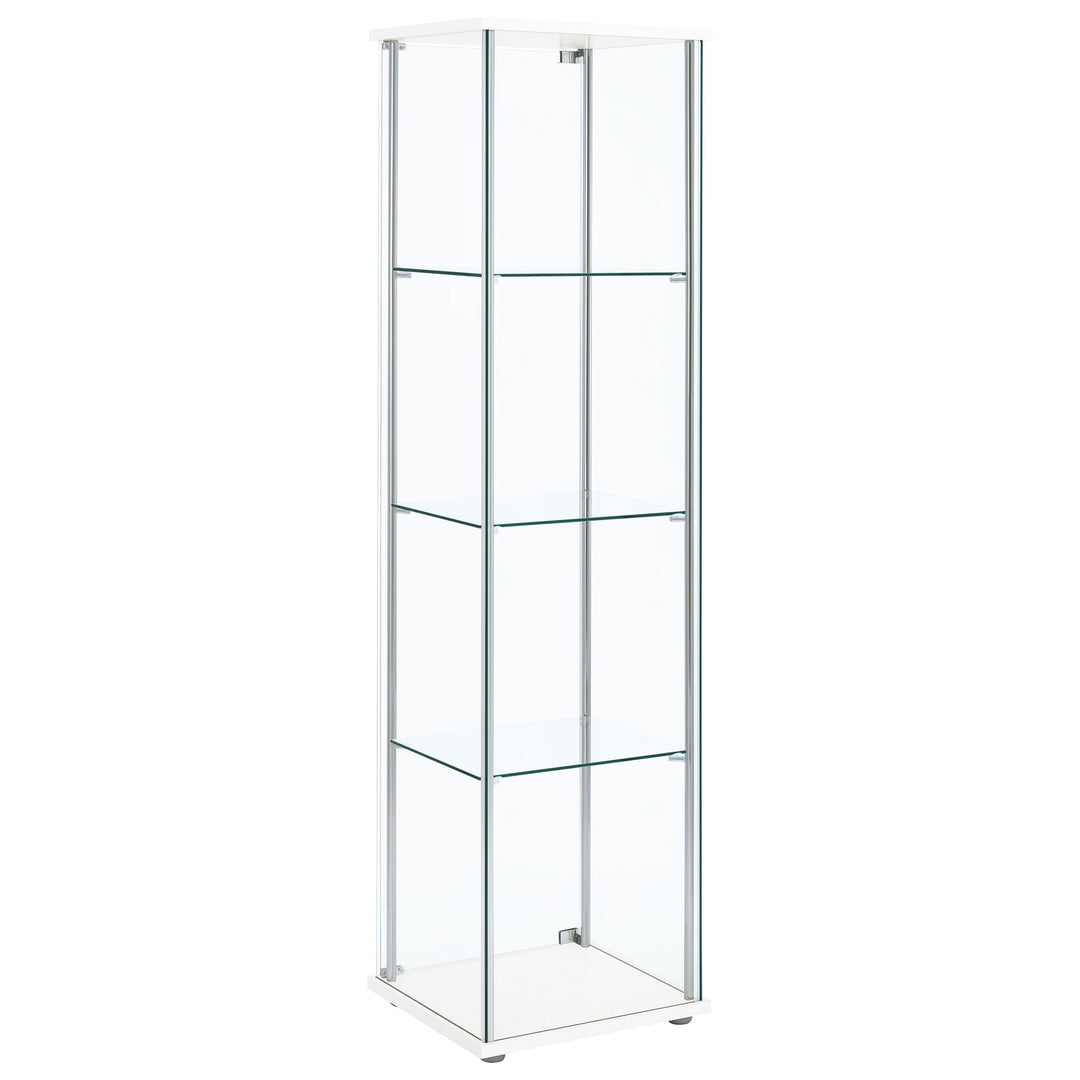 Bellatrix 3-shelf Clear Glass Curio Cabinet White