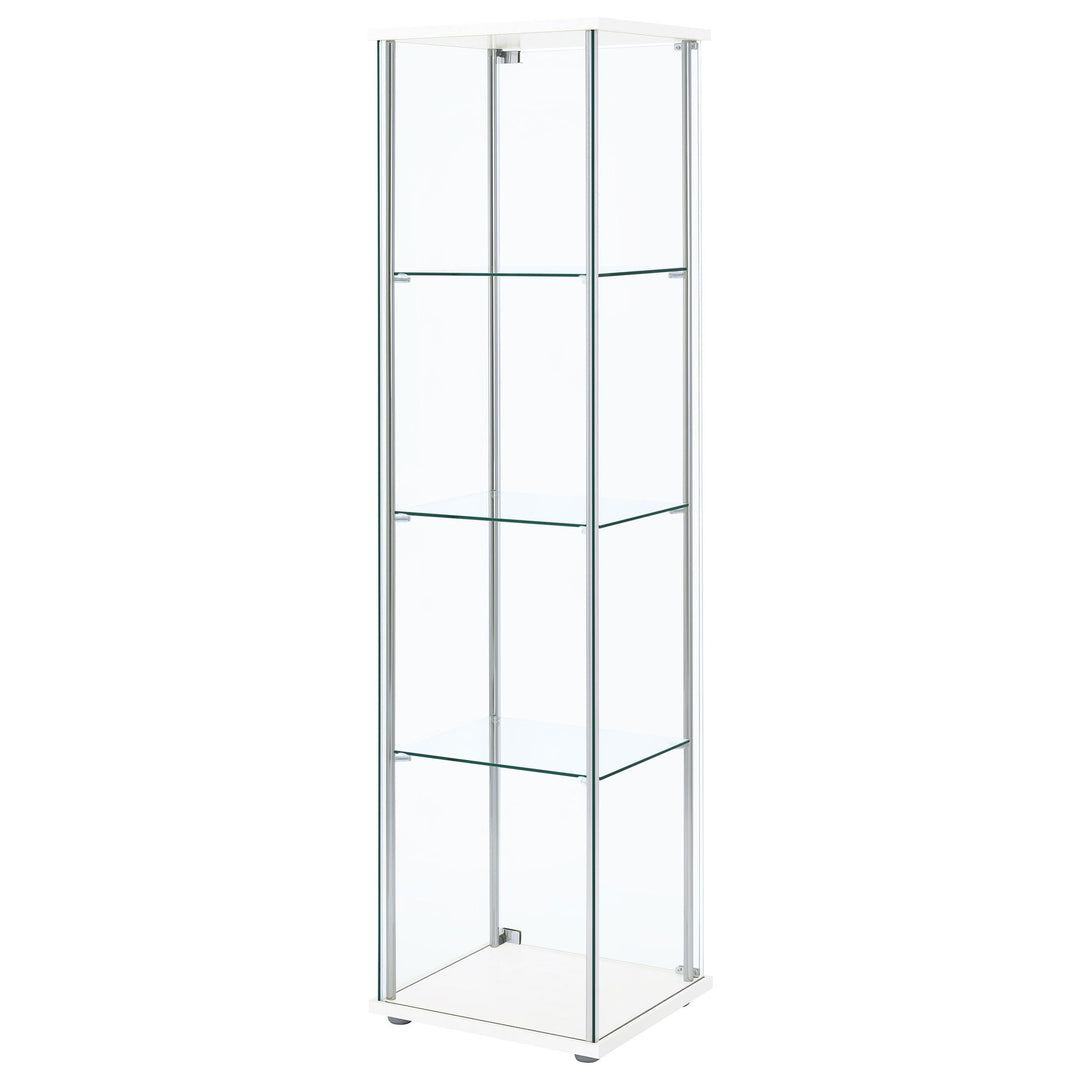 Bellatrix 3-shelf Clear Glass Curio Cabinet White