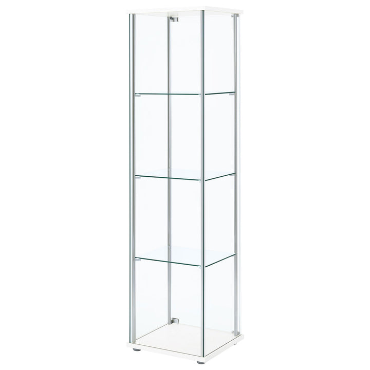 Bellatrix 3-shelf Clear Glass Curio Cabinet White