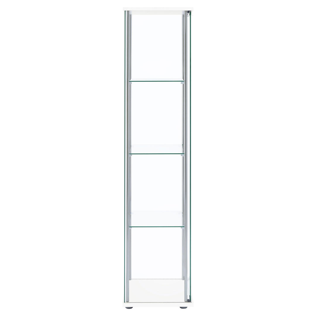 Bellatrix 3-shelf Clear Glass Curio Cabinet White