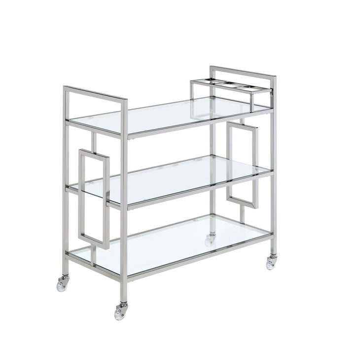 Ezra - Serving Bar Cart - Chrome