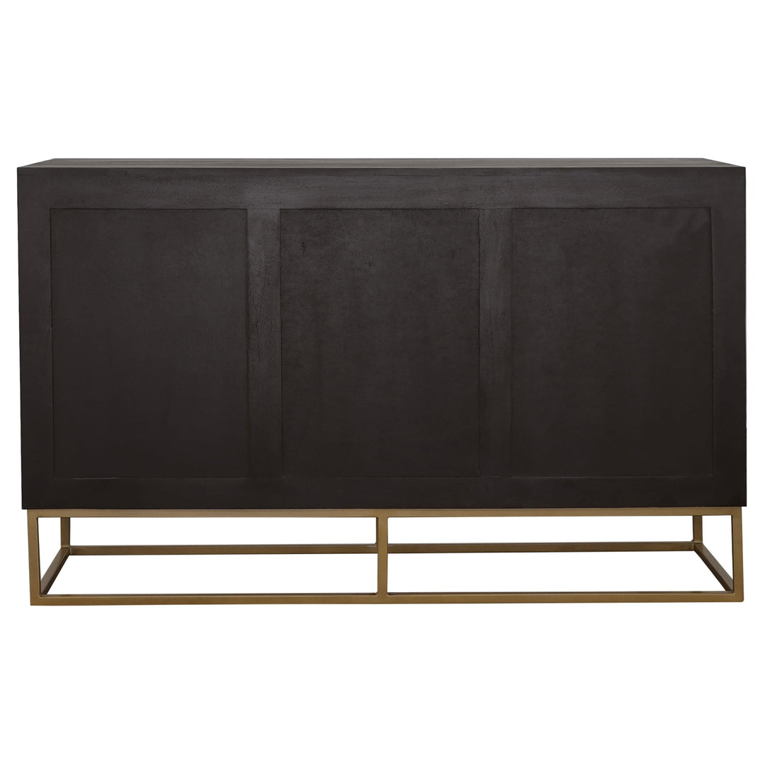Zara 2-door 57-inch Wood Accent Storage Cabinet Black Walnut