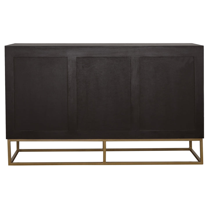 Zara 2-door 57-inch Wood Accent Storage Cabinet Black Walnut