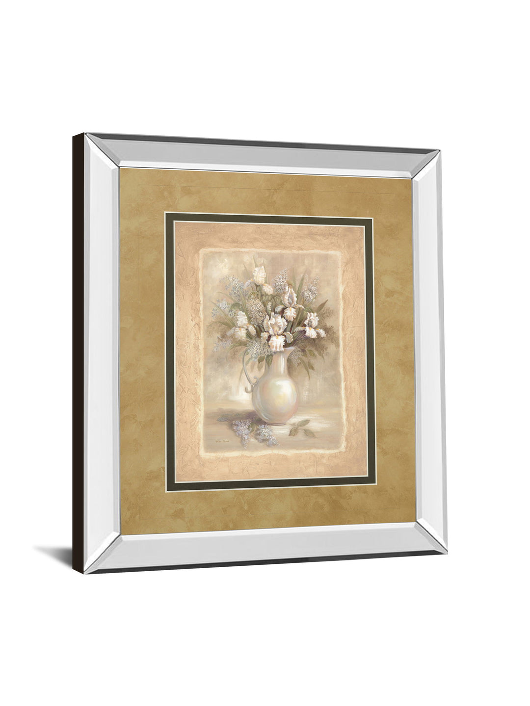 Bounty I By Vivian Flasch - Mirror Framed Print Wall Art - Light Brown