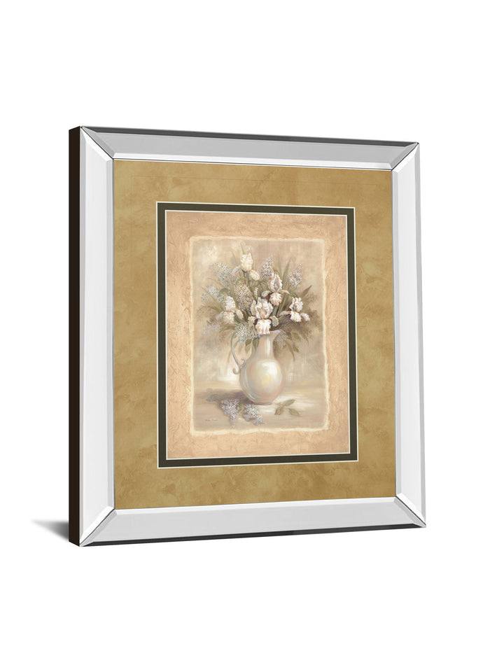 Bounty I By Vivian Flasch - Mirror Framed Print Wall Art - Light Brown