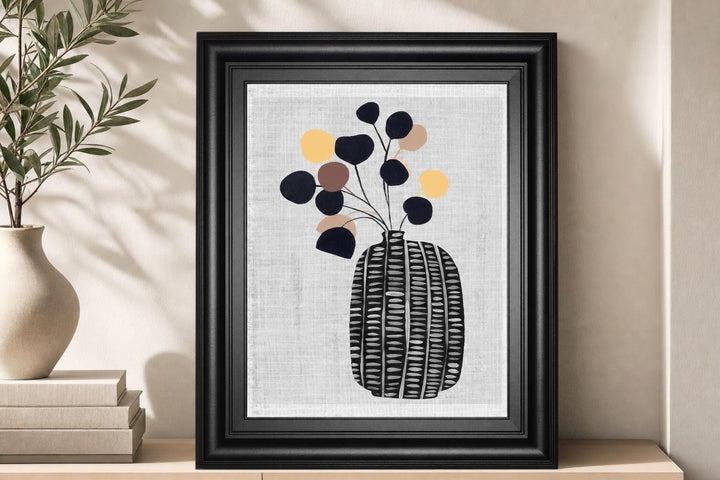 22x26 Decorated Vase with Plant III By Melissa Wang - Gray