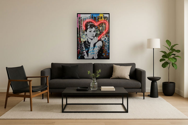 Radiant Muse Heart - 33" x 48" Framed Wall Art